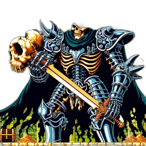 robot, weapon, sword, pixel art transparent PNG cut-out