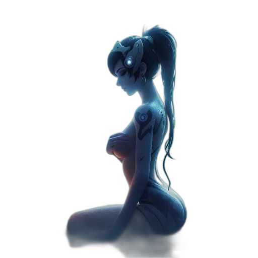 robot, dress, concept art, 3d render transparent PNG cut-out