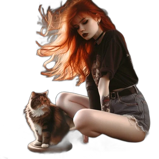 hair, animal, creature, dress transparent PNG cut-out