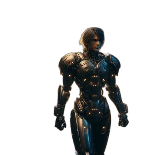 robot, weapon, 3d render, concept art transparent PNG cut-out