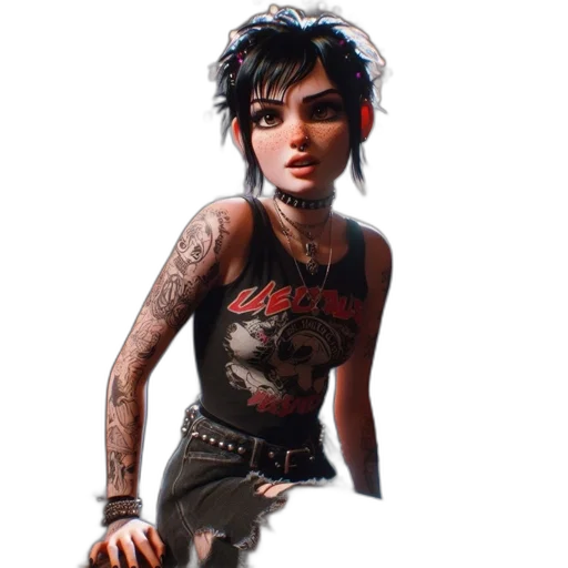 concept art, cyberpunk, fantasy art, photorealistic transparent PNG cut-out