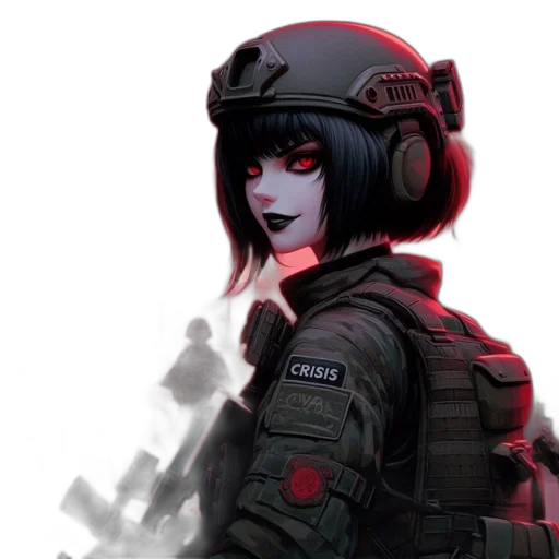 weapon, jacket, face, robot transparent PNG cut-out