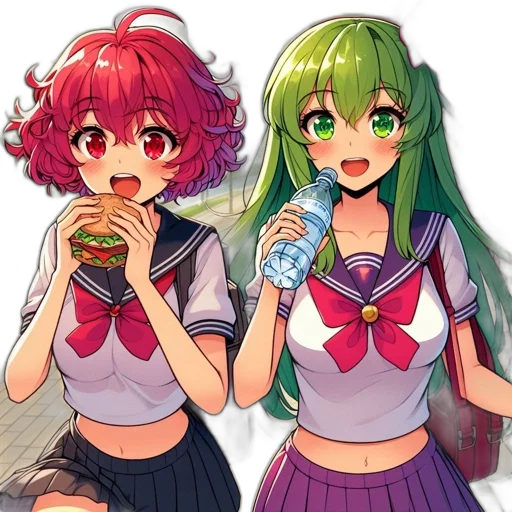 food, anime, pixel art, vaporwave transparent PNG cut-out