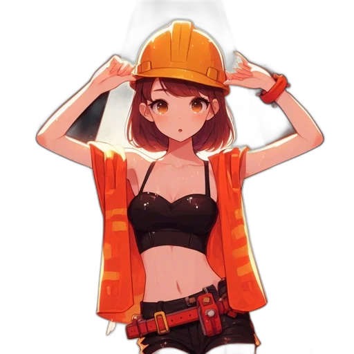 hat, staff, jewelry, robot transparent PNG cut-out