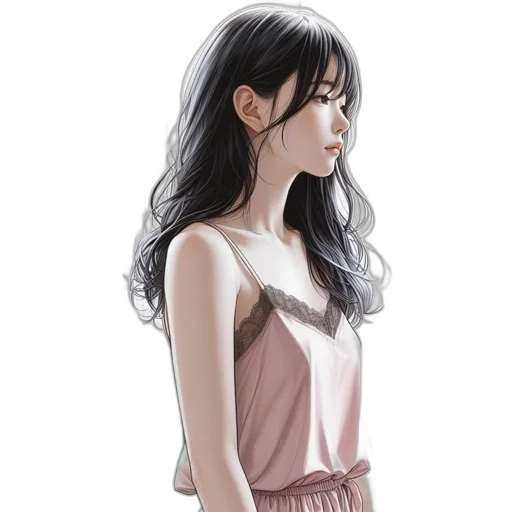 dress, face, photorealistic, cartoon transparent PNG cut-out
