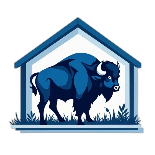 concept art, blue, bison, home transparent PNG cut-out