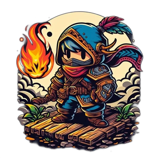 jacket, fantasy art, pixel art, comic book art transparent PNG cut-out