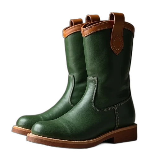 shoes, green, small, boot transparent PNG cut-out