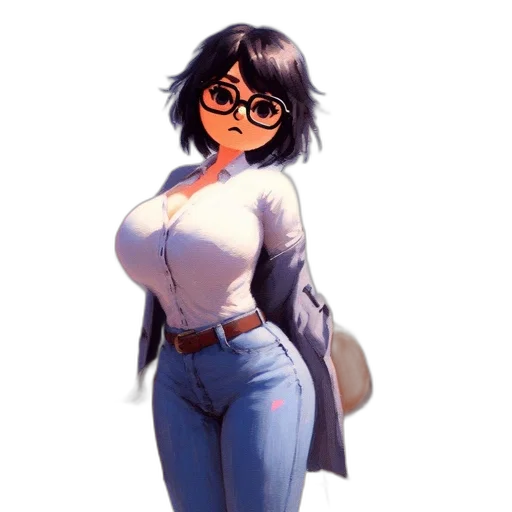 dress, jacket, robot, staff transparent PNG cut-out