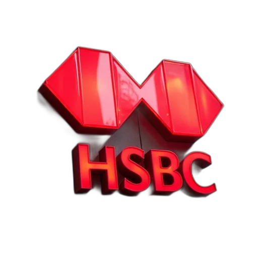 3d render, hsbc, logo, seen transparent PNG cut-out