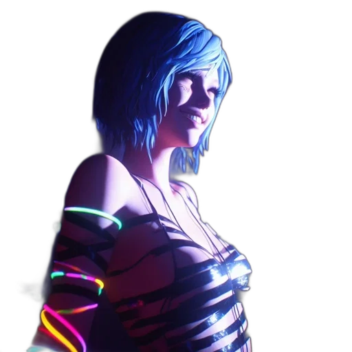 dress, robot, staff, cyberpunk transparent PNG cut-out