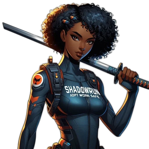 staff, comic book art, concept art, cyberpunk transparent PNG cut-out