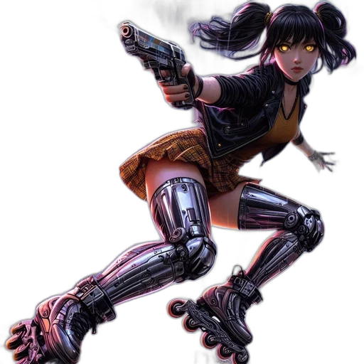 robot, weapon, concept art, cyberpunk transparent PNG cut-out