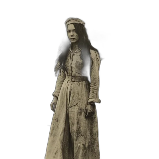 dress, staff, face, hair transparent PNG cut-out