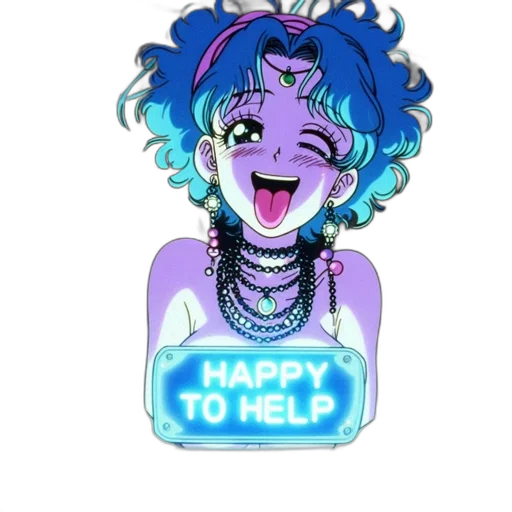 jewelry, staff, vaporwave, cartoon transparent PNG cut-out