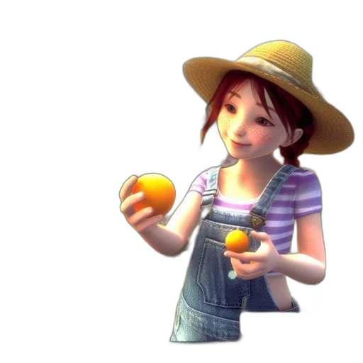 hat, food, staff, 3d render transparent PNG cut-out