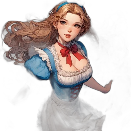 dress, face, staff, crown transparent PNG cut-out