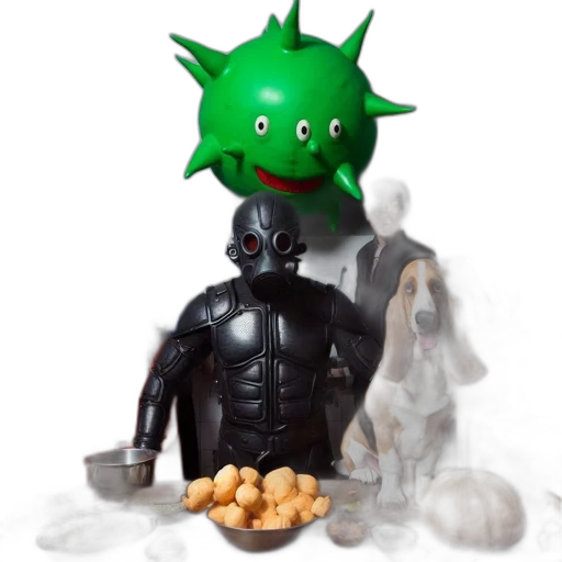 mask, creature, concept art, 3d render transparent PNG cut-out