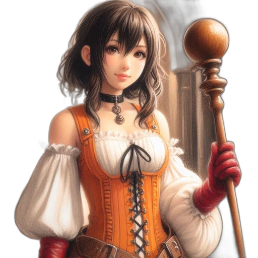 staff, sword, weapon, dress transparent PNG cut-out