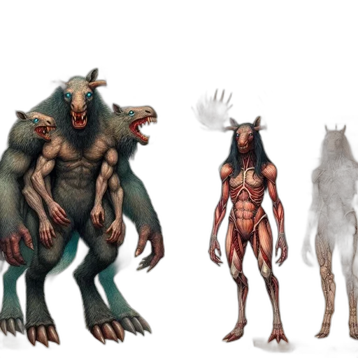 creature, concept art, fantasy art, 3d render transparent PNG cut-out