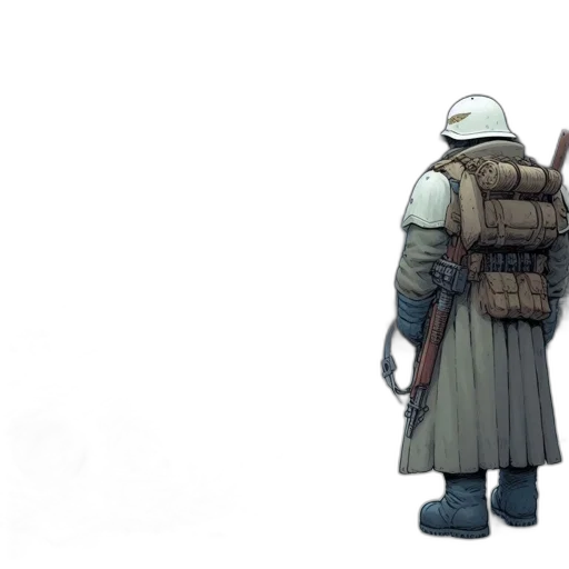 jacket, weapon, concept art, 3d render transparent PNG cut-out