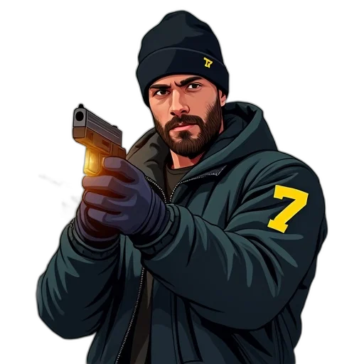 weapon, jacket, comic book art, concept art transparent PNG cut-out