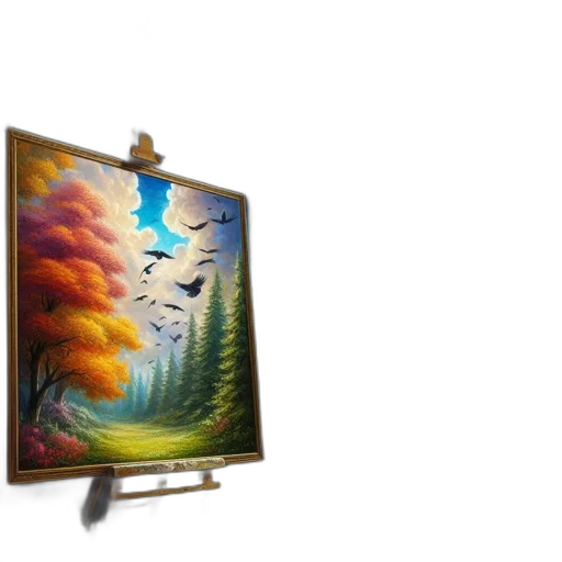 dragon, tree, sword, oil painting transparent PNG cut-out