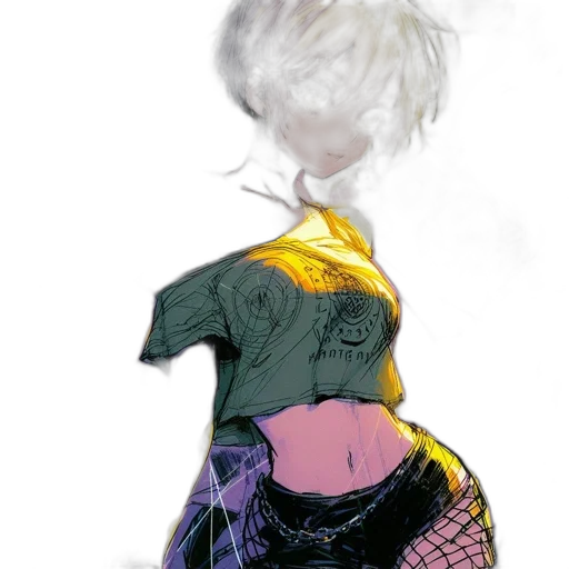 dress, jacket, hair, mask transparent PNG cut-out