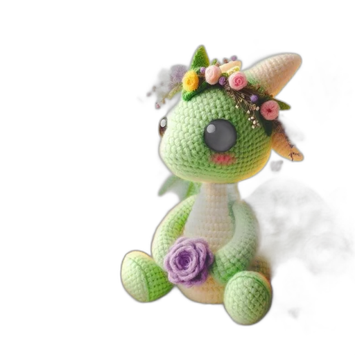 dragon, staff, creature, flower transparent PNG cut-out