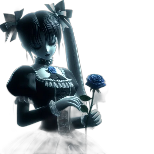 flower, dress, staff, robot transparent PNG cut-out