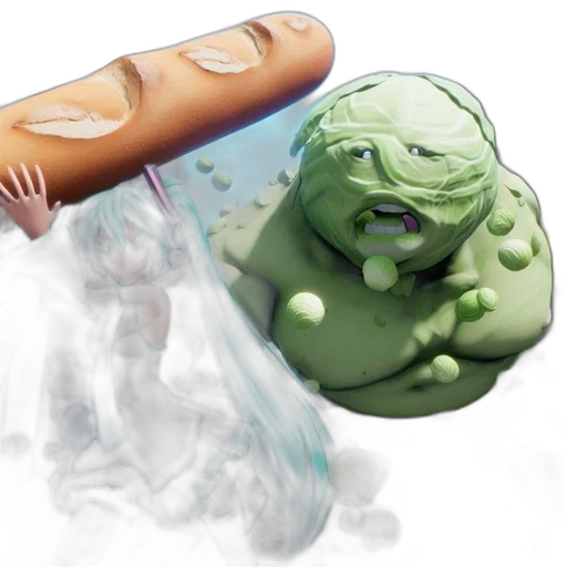 food, concept art, 3d render, photorealistic transparent PNG cut-out