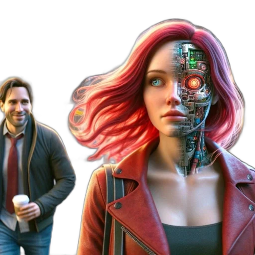robot, cyberpunk, concept art, comic book art transparent PNG cut-out