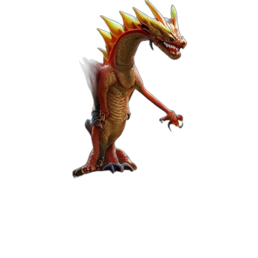 dragon, creature, animal, staff transparent PNG cut-out