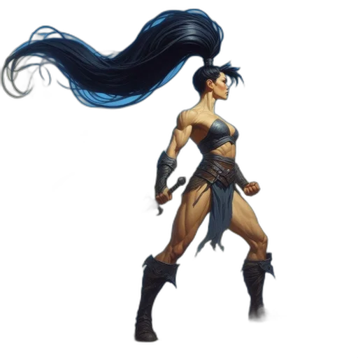 hair, concept art, fantasy art, comic book art transparent PNG cut-out