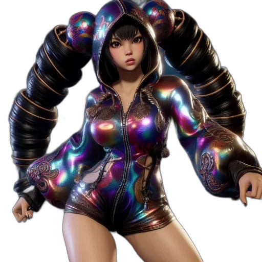 jacket, robot, cyberpunk, 3d render transparent PNG cut-out