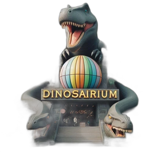 concept art, 3d render, dinosaur-themed, building transparent PNG cut-out