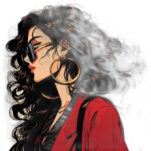dress, face, jacket, fantasy art transparent PNG cut-out