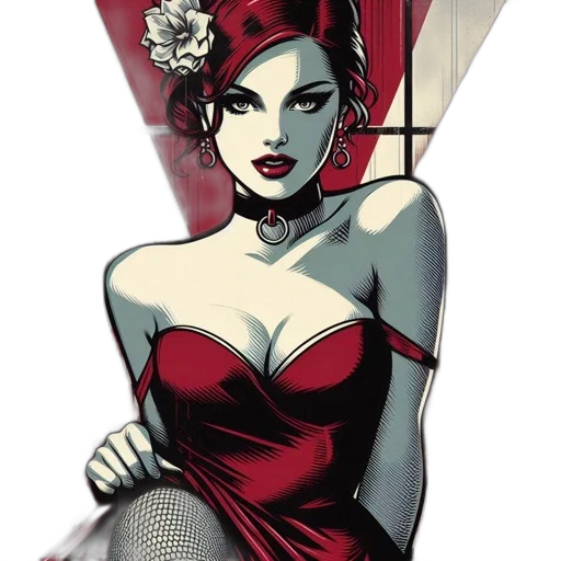 dress, comic book art, cartoon, concept art transparent PNG cut-out