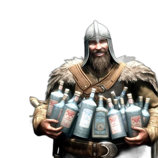 bottle, concept art, fantasy art, 3d render transparent PNG cut-out