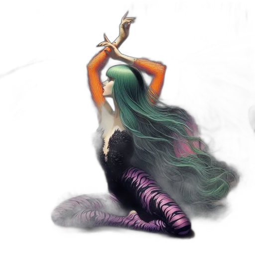 hair, dress, creature, dragon transparent PNG cut-out