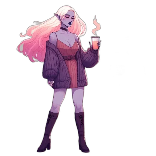 jacket, staff, creature, dress transparent PNG cut-out
