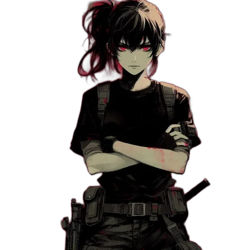 weapon, staff, face, anime transparent PNG cut-out