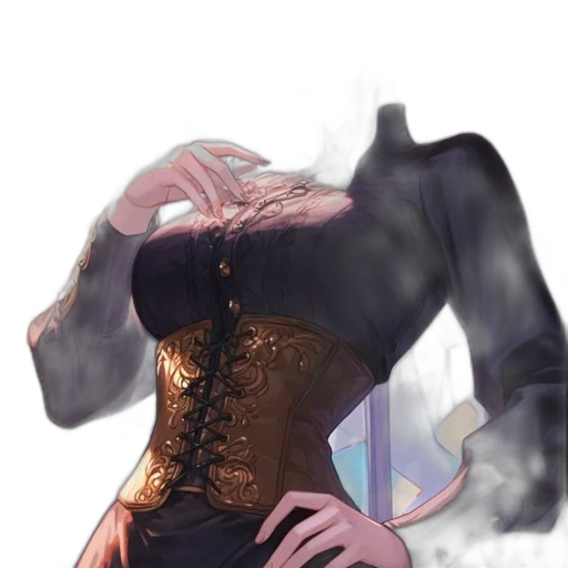 dress, jacket, mask, staff transparent PNG cut-out