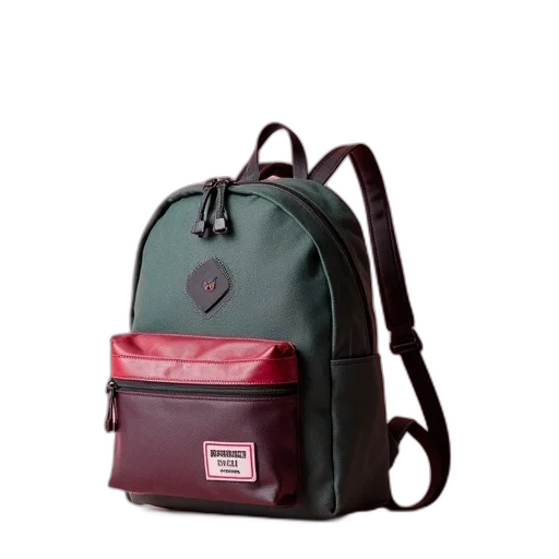 green, back, school, backpack transparent PNG cut-out