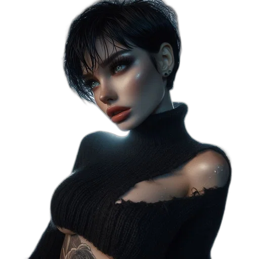 face, dress, jewelry, staff transparent PNG cut-out