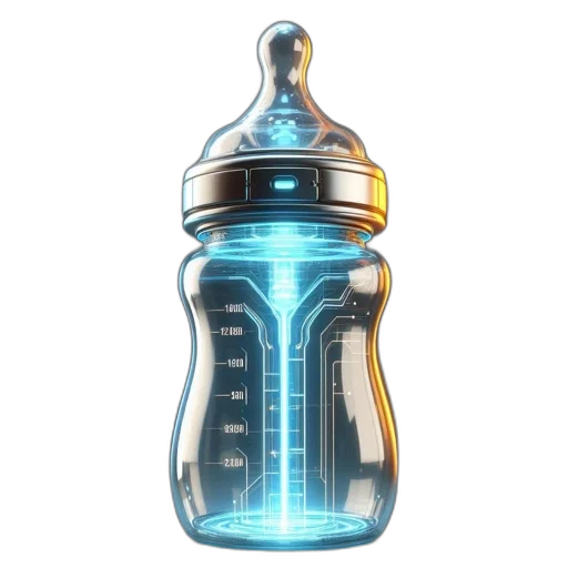 bottle, robot, weapon, 3d render transparent PNG cut-out
