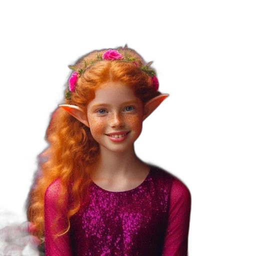 dress, crown, face, 3d render transparent PNG cut-out