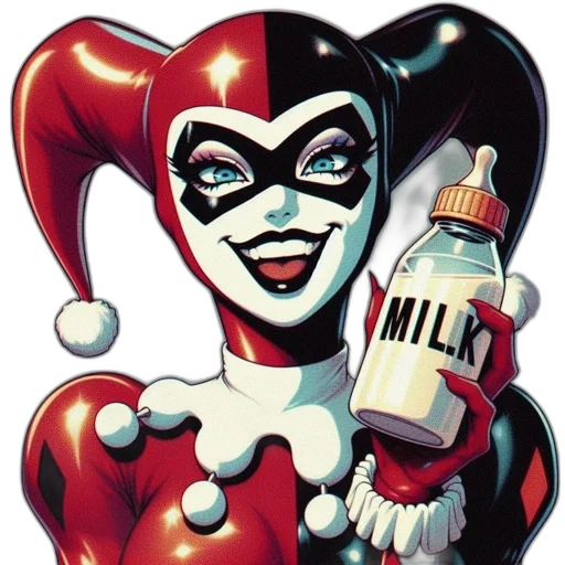 comic book art, stylized, animated, harley transparent PNG cut-out