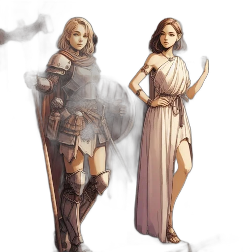 dress, sword, concept art, fantasy art transparent PNG cut-out