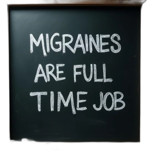 blackboard, words, migraines, full transparent PNG cut-out